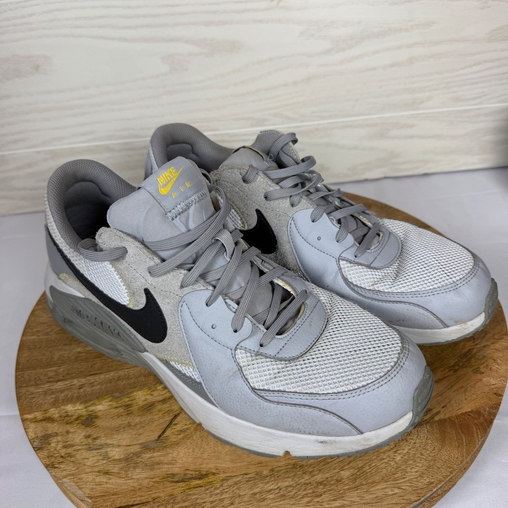 Nike Air Max Excee Mens Wolf Grey Black Yellow Sneakers CD4165-006 Size 13